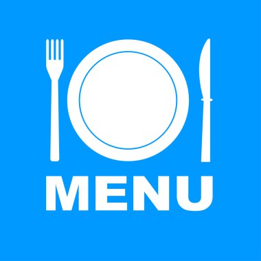 çatal bıçak takımı işareti ile menü 