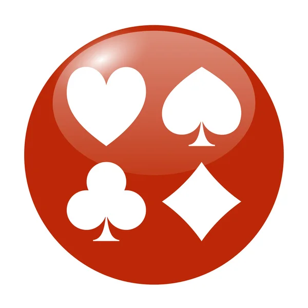 Conjunto de símbolos de ícone de terno de cartão de jogo de vetor . — Vetor de Stock