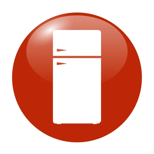 Icône du réfrigérateur sur le bouton brillant. Eps-10 — Image vectorielle