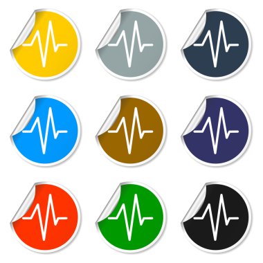 Kalp atışını, kardiyogram, tıp Icon - vektör