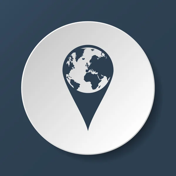 Pictografía del globo. Puntero de mapa — Vector de stock