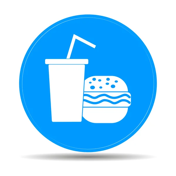 Burger and paper cup with a drink. symbol of fast food — Stock Vector