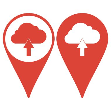 Harita işaretçi. bulut kutsal kişilerin resmi, vektör çizim. 