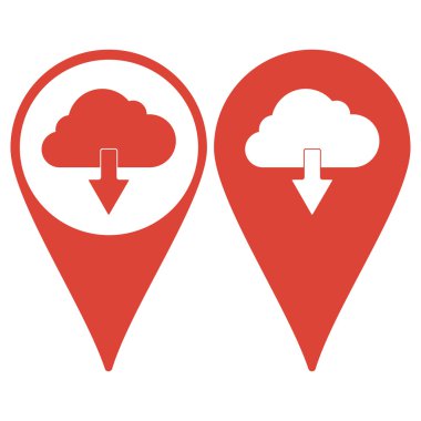 Harita işaretçi. bulut kutsal kişilerin resmi, vektör çizim. 