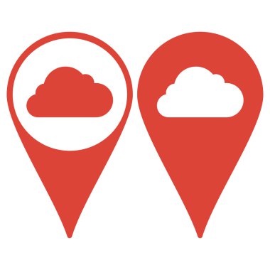 Harita işaretçi. bulut kutsal kişilerin resmi, vektör çizim. 