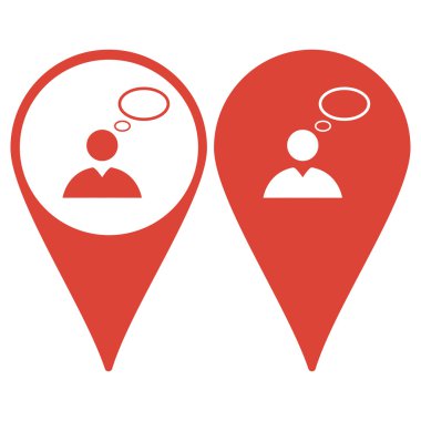 Harita işaretçi. İşadamı düz simgesi