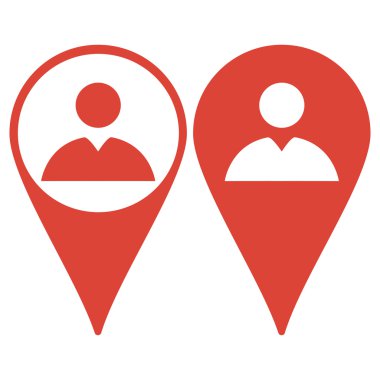 Harita işaretçi. İşadamı düz simgesi