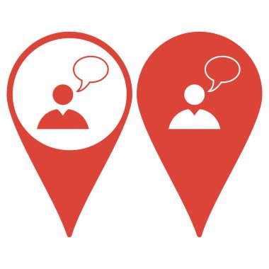 Harita işaretçi. İşadamı düz simgesi