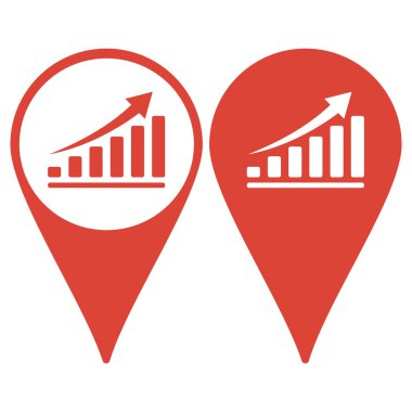 Harita işaretçi. Vektör ekonomik simgeler 