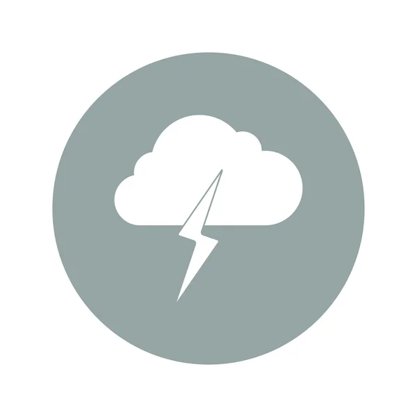 Lightning bolt weather flat line icon infographic illustration template for web or brochure — Stock Vector