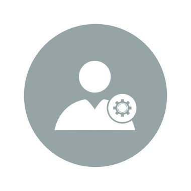 Gears'ı simge, kullanıcı simgesi. düz tasarım stili.