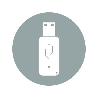 USB simge - vektör düz düğme
