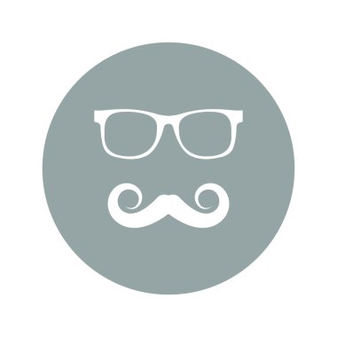 Bıyık ve gözlük vektör simgesi.