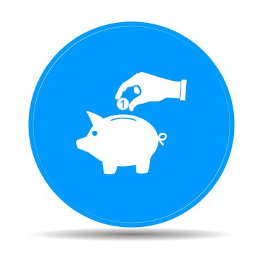 kumbara ve el sikke siyah icon.vector çizim ile,