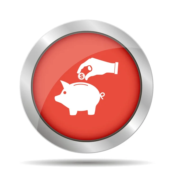Piggy bank i ręka z monet icon.vector czarny ilustracja, — Wektor stockowy