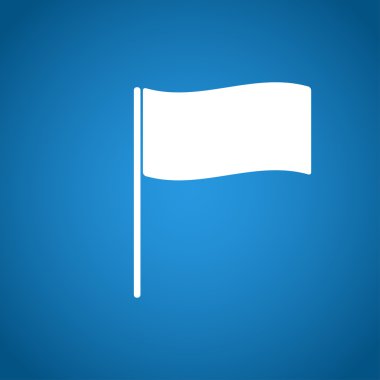 Bayrak simgesi. Yer belirleyici sembol. Düz tasarım biçimi.