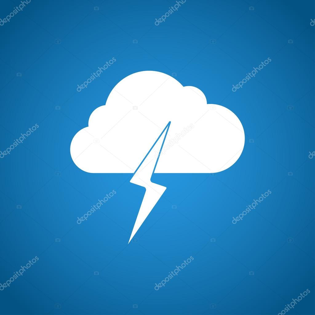 Lightning bolt weather flat line icon infographic illustration template for web or brochure