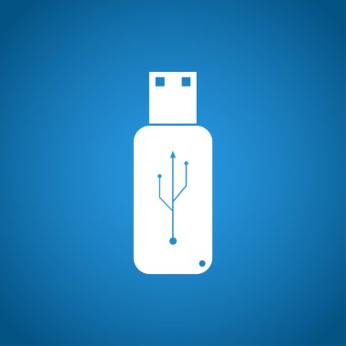 USB simge - vektör düz düğme