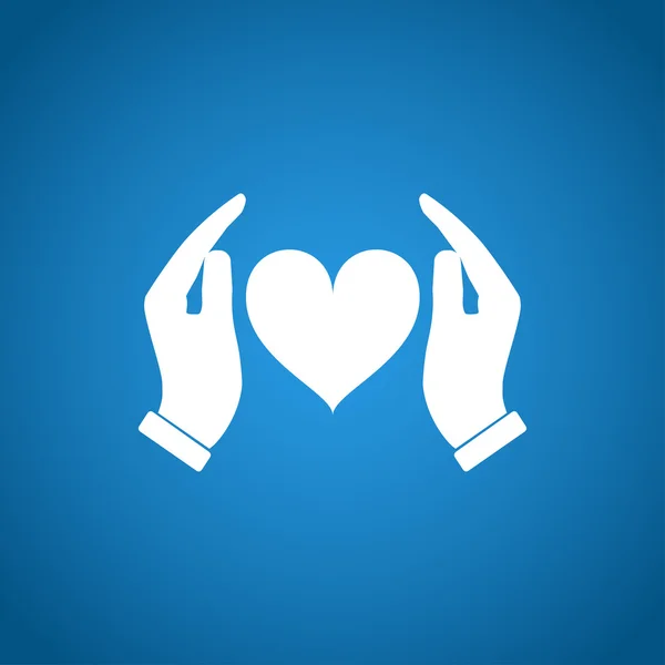 Vector icon - hands holding heart — Stock Vector