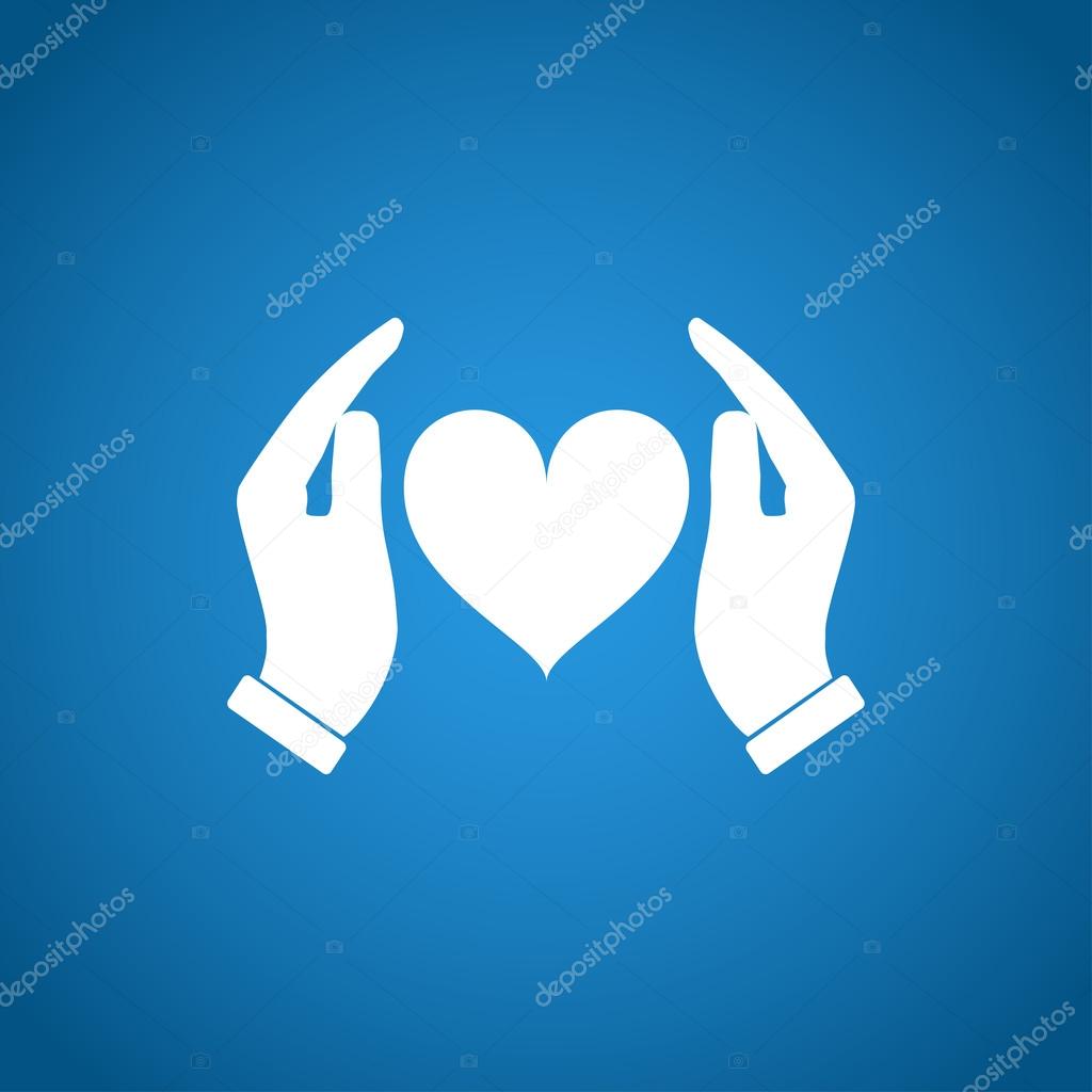 Vector icon - hands holding heart