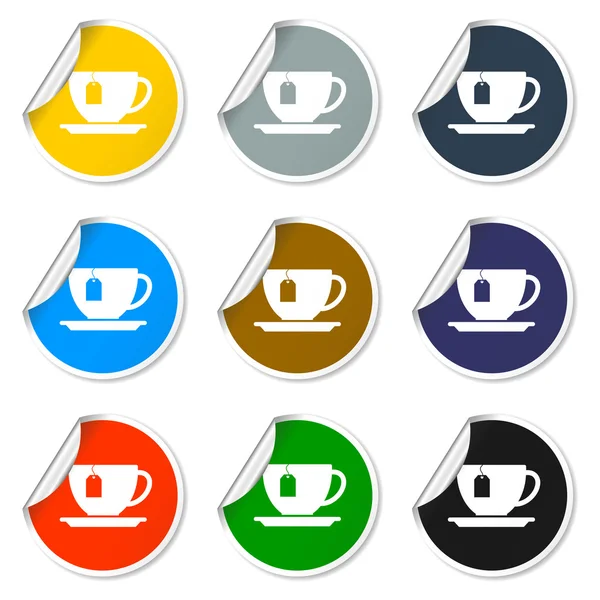 Tasse avec icône de sac de thé — Image vectorielle
