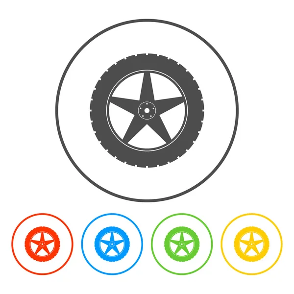 Car wheel vector icon — Stock Vector