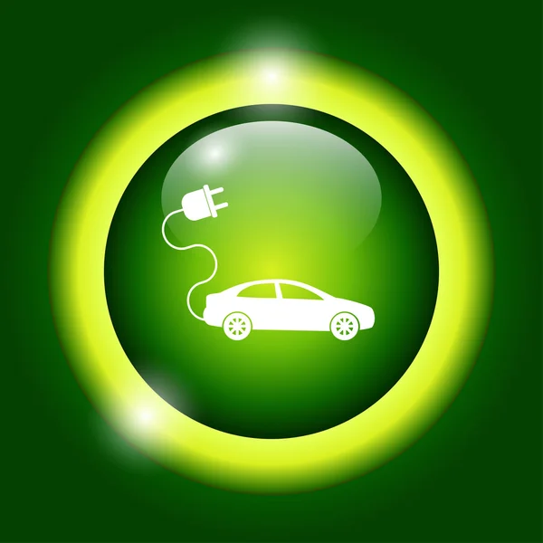 elektrikli otomobil simgesi. Düz tasarım stili