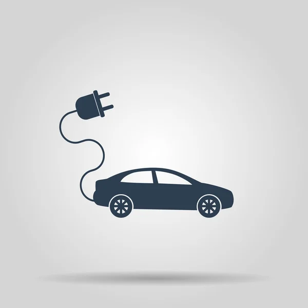 Icono del coche eléctrico. Estilo de diseño plano — Vector de stock