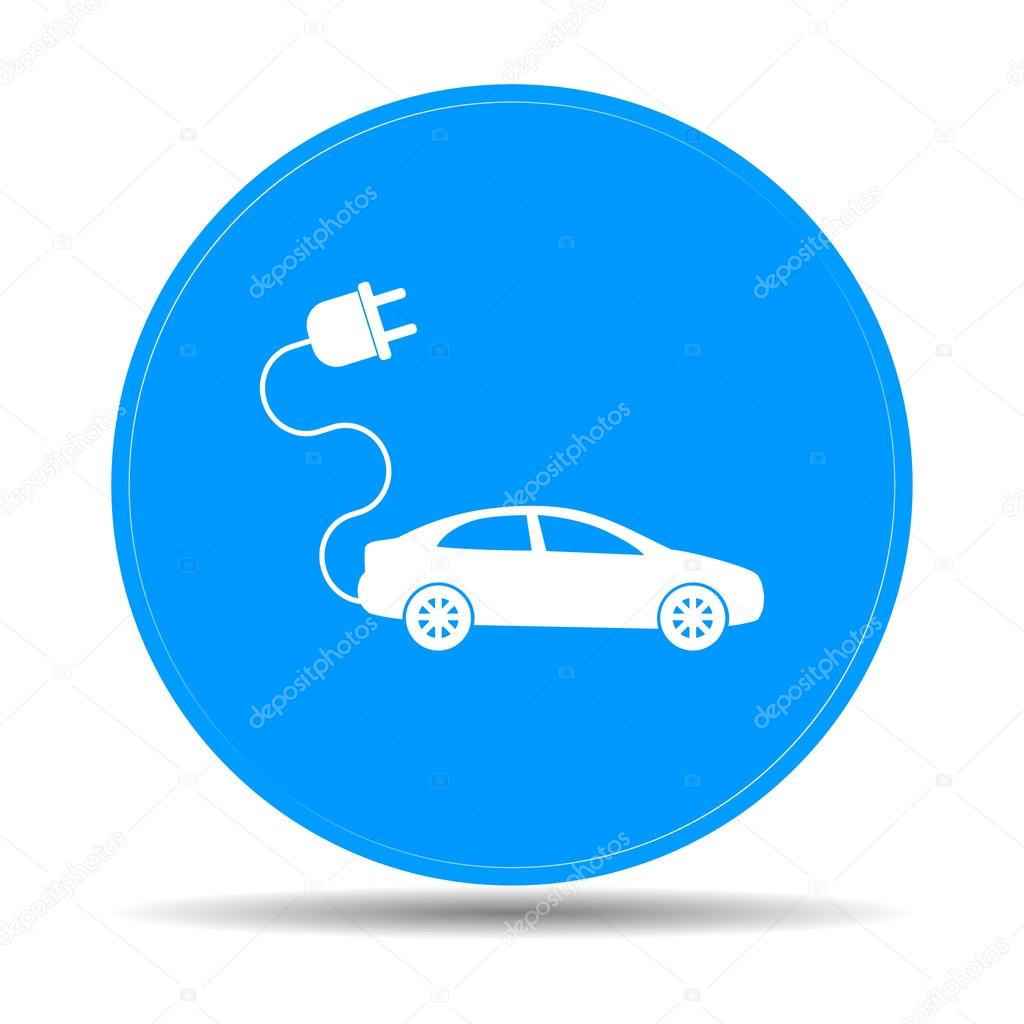 electric car icon. Flat design style