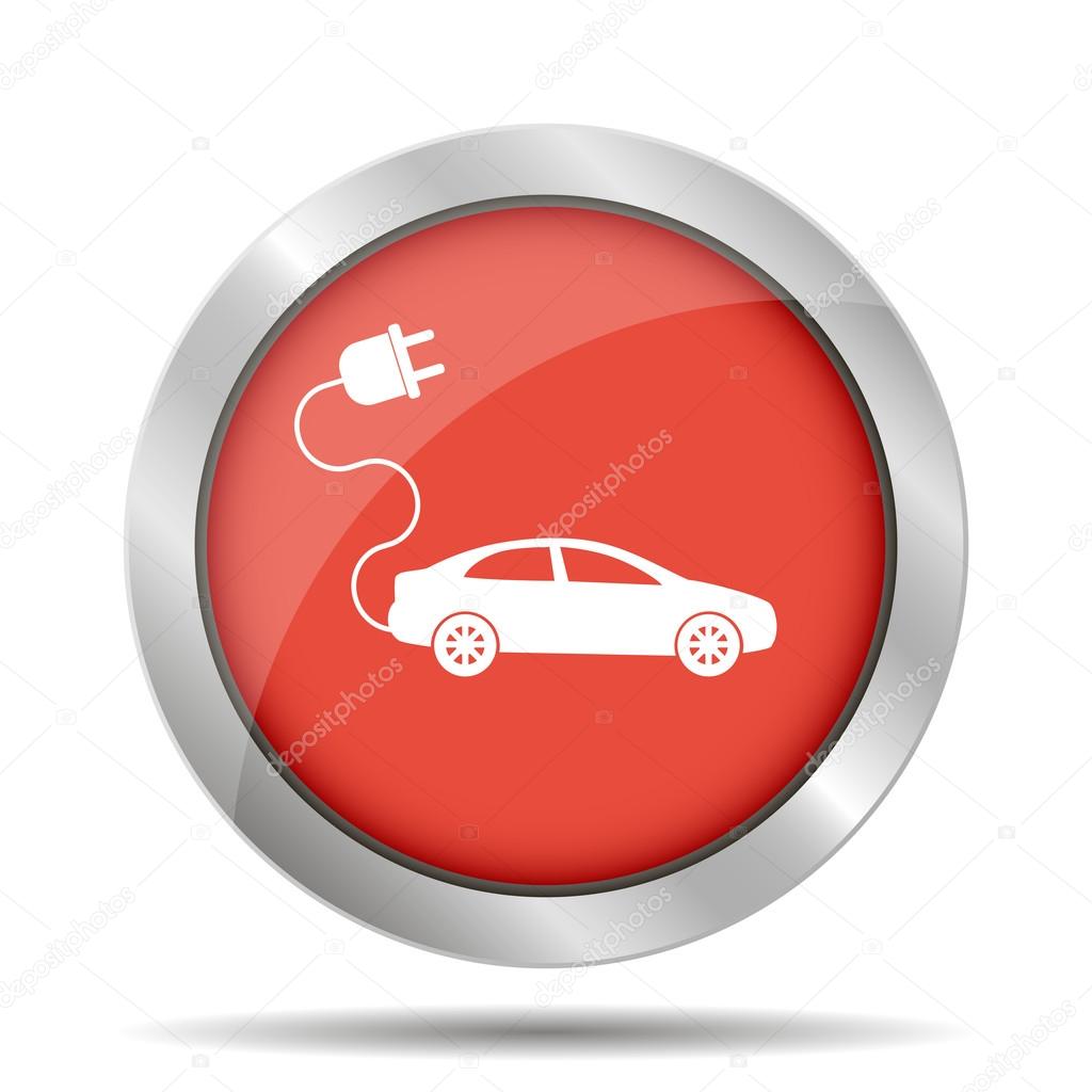 electric car icon. Flat design style