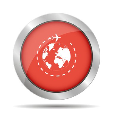 Seyahat Dünya ve uçak simgesi.