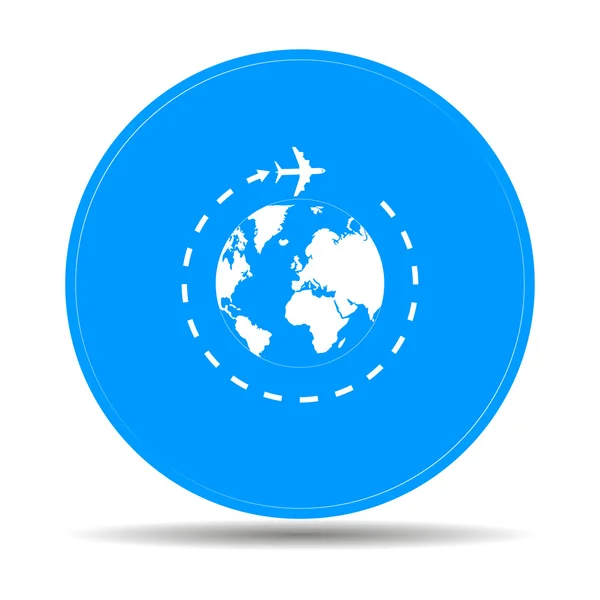 Globe and plane travel icon. — Stock Vector