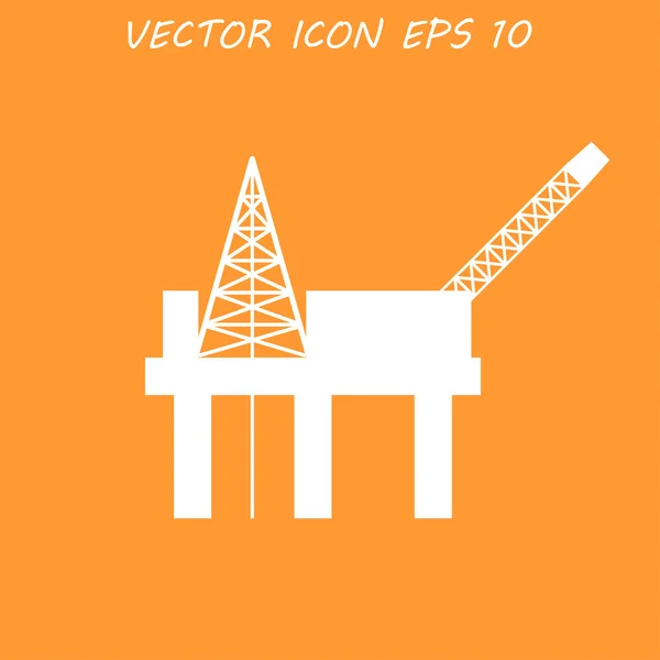 Icône plateforme pétrolière — Image vectorielle