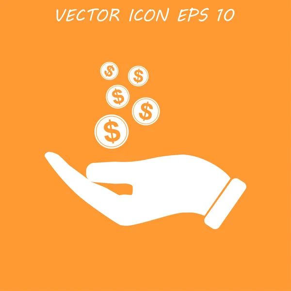 Pictograph pengar i hand — Stock vektor