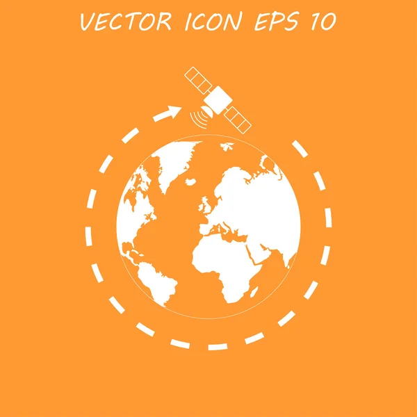 Illustration av globe symbol och satelliter. — Stock vektor
