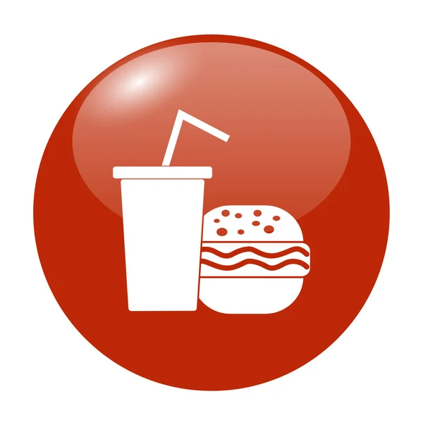 Burger i papierowy kubek z drinkiem. symbol fast food — Wektor stockowy