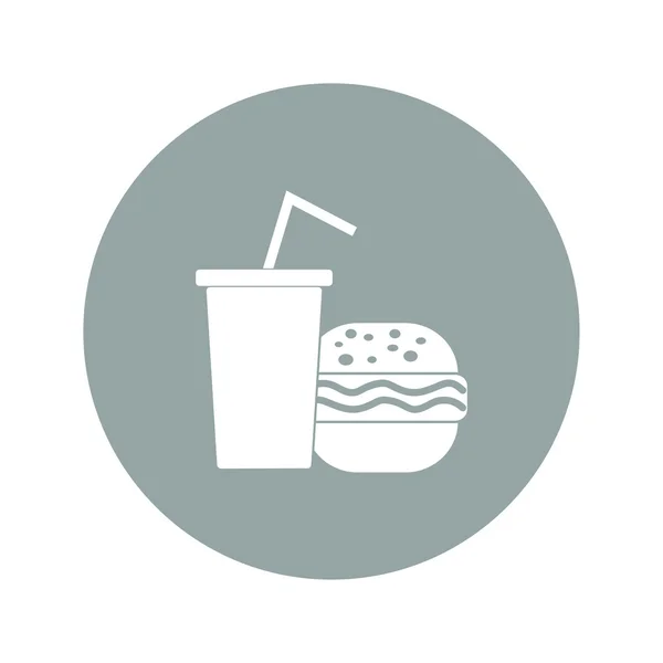 Бургер і паперова чашка з напоєм. символ фаст-фуду — стоковий вектор