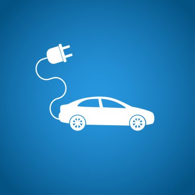 electric car icon. Flat design style clipart