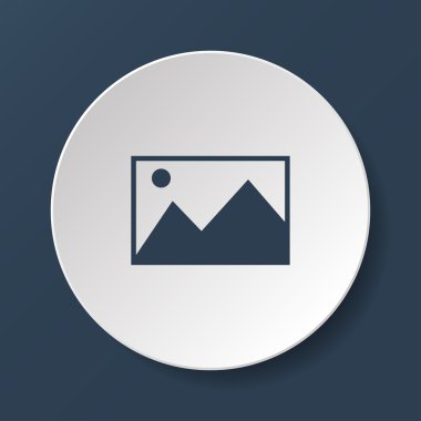 Fotoğraf resim web simgesi düz tarzı