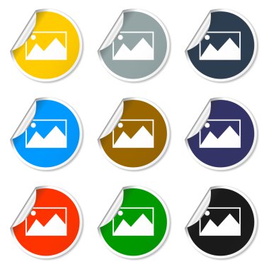 Fotoğraf resim web simgesi düz tarzı