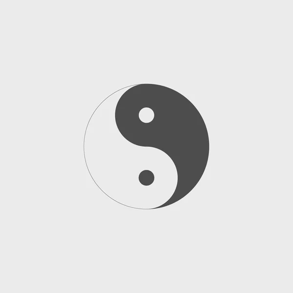 Yin yang symbol - czarno-biały ilustracja wektorowa. — Wektor stockowy