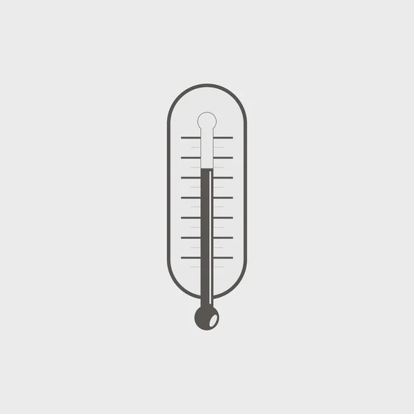 Estilo plano com sombras longas, ilustração do ícone do vetor do termômetro . — Vetor de Stock