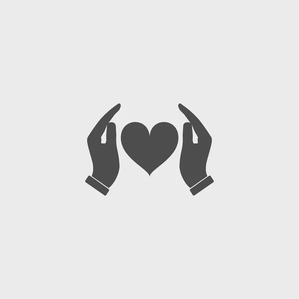 Vektor-Symbol - Hände halten Herz — Stockvektor