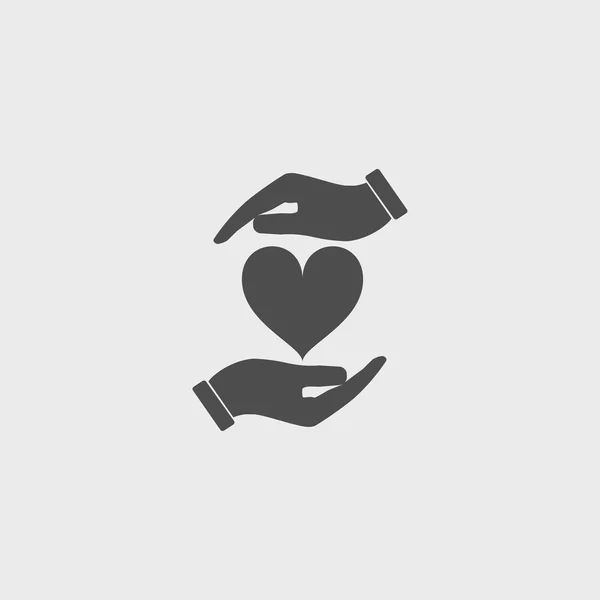 Icona vettoriale - mani che tengono il cuore — Vettoriale Stock