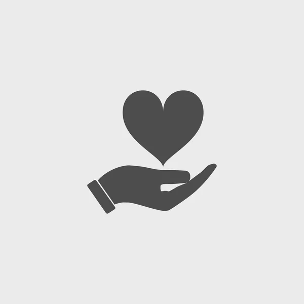 Vector icon - hands holding heart — Stock Vector