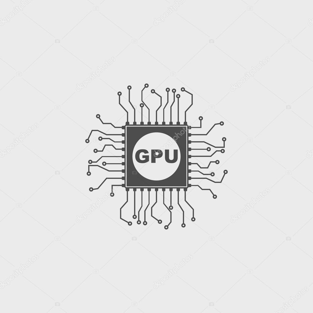 Circuit board  icon. Technology scheme square symbol.