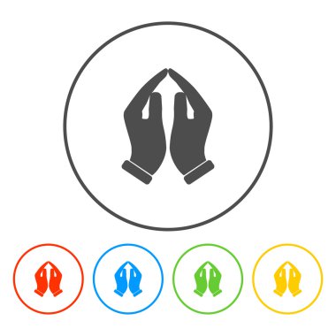 Eller simgesini dua, illüstrasyon vektör.