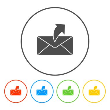 Zarf posta simgesi. düz tasarım stili.