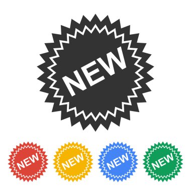 düz yeni etiket simgesi, vektör çizim