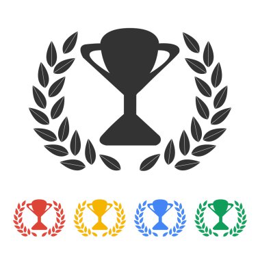 Kupa ve Ödülleri simgesi. düz tasarım stili. vektör çizim.